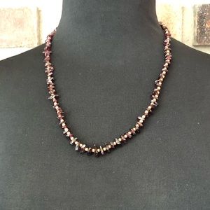 Dark Amethyst Chip Bead Necklace